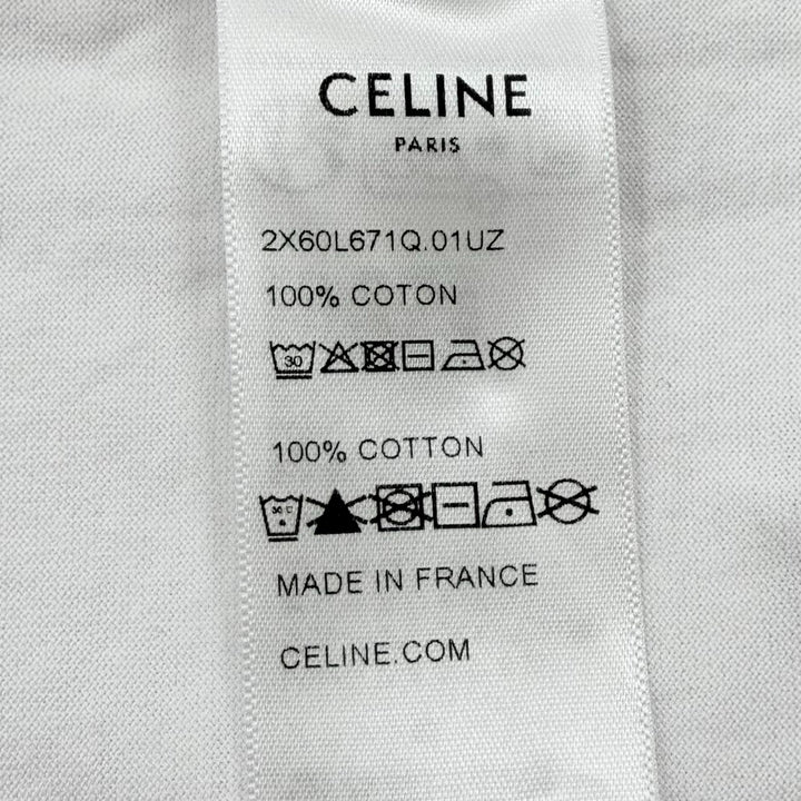 Excellent CELINE Short sleeve T-shirt white cotton mens XS 2X60L671Q