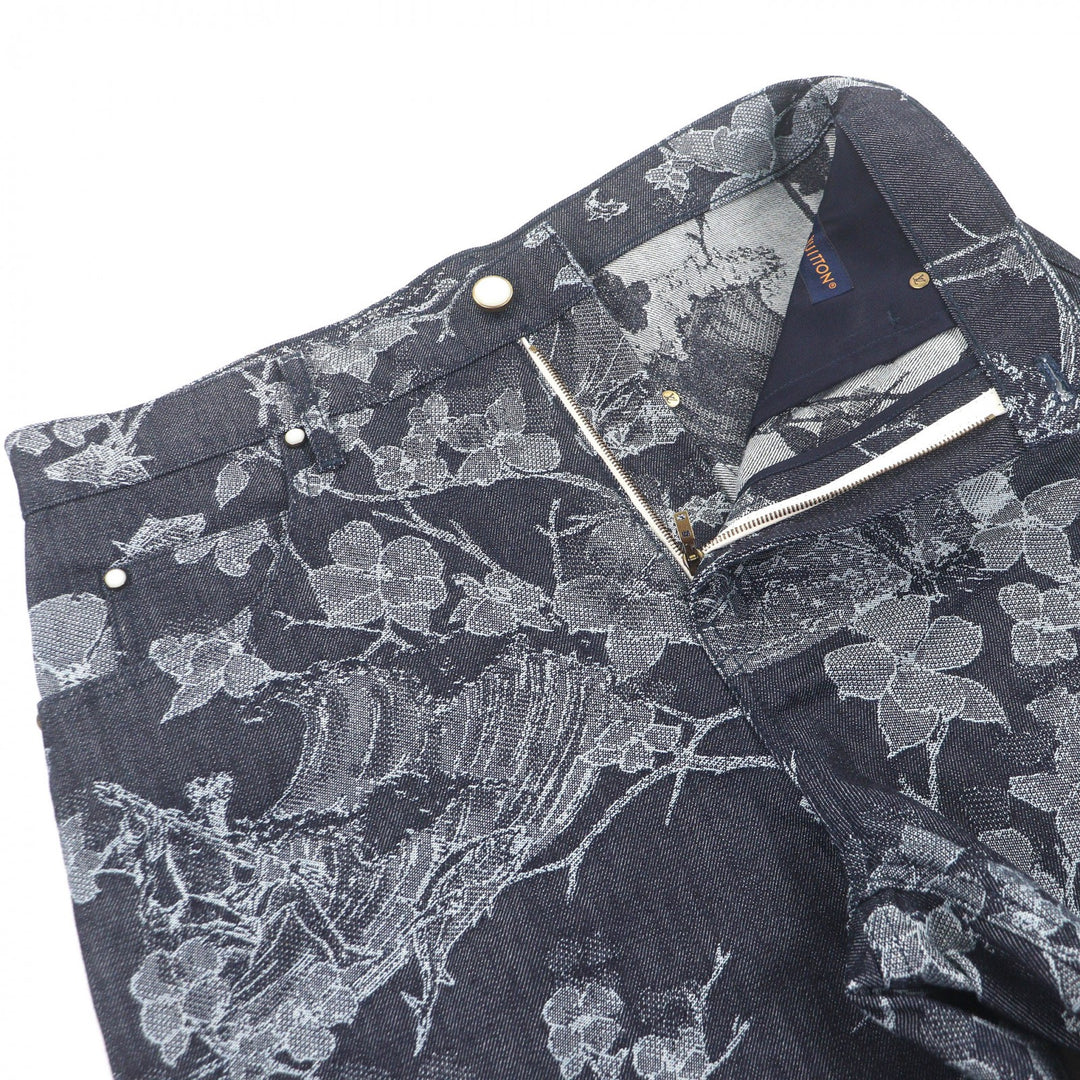 Excellent LOUIS VUITTON Shorts Jacquard denim shorts