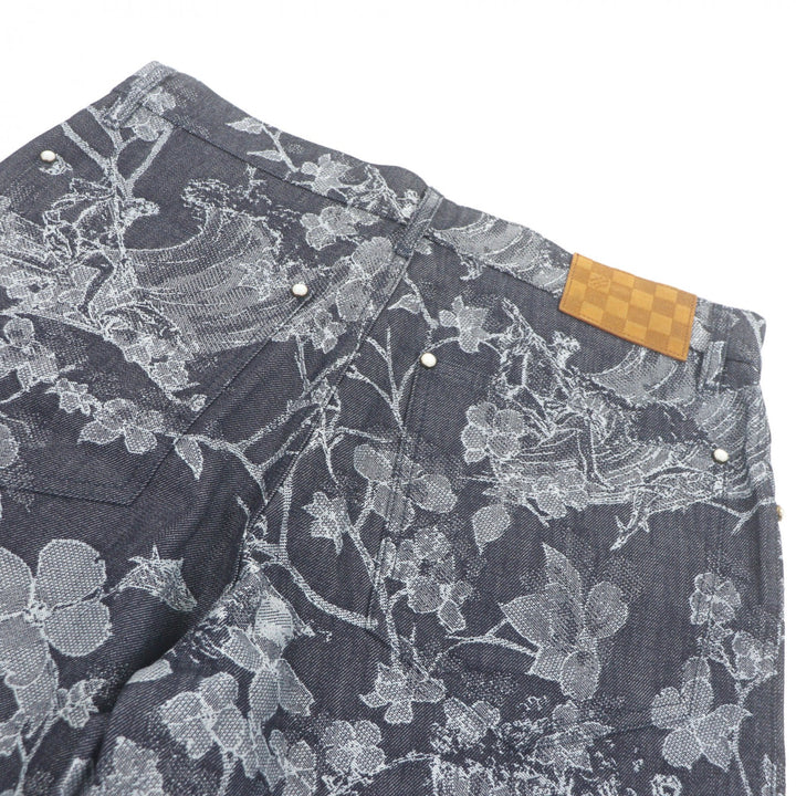 Excellent LOUIS VUITTON Shorts Jacquard denim shorts