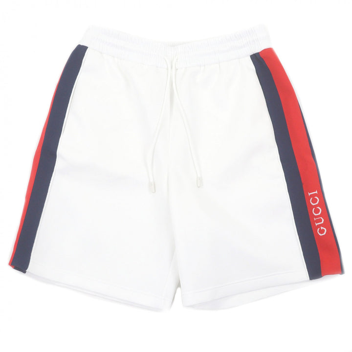Excellent GUCCI Shorts Neoprene logo and web stripes white