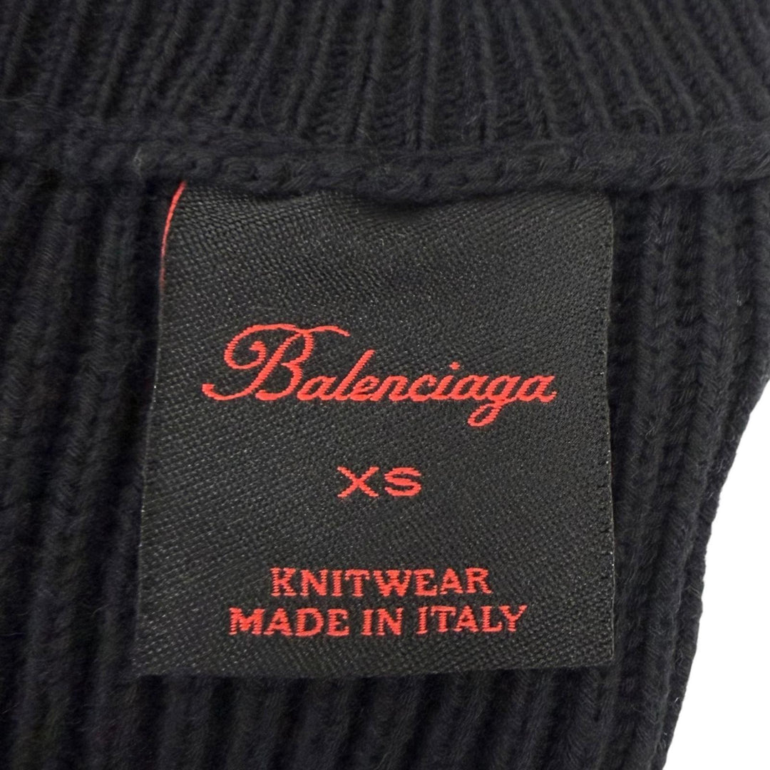 Great BALENCIAGA sweater Ribbed black cotton mens XS 812125