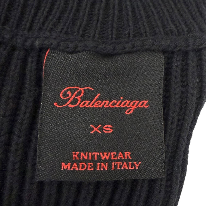 Great BALENCIAGA sweater Ribbed black cotton mens XS 812125