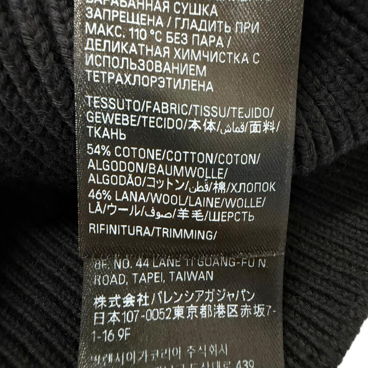 Great BALENCIAGA sweater Ribbed black cotton mens XS 812125