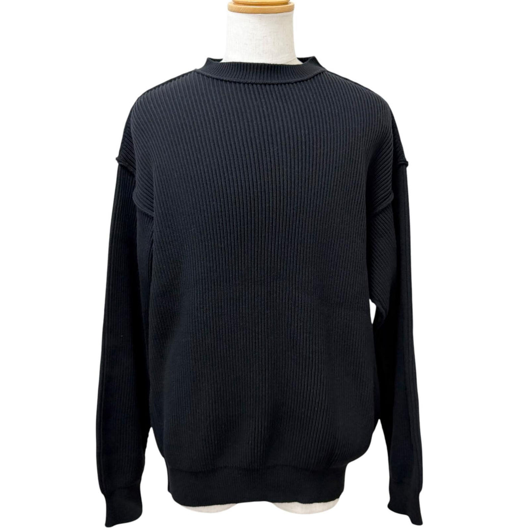 Great BALENCIAGA sweater Ribbed black cotton mens XS 812125