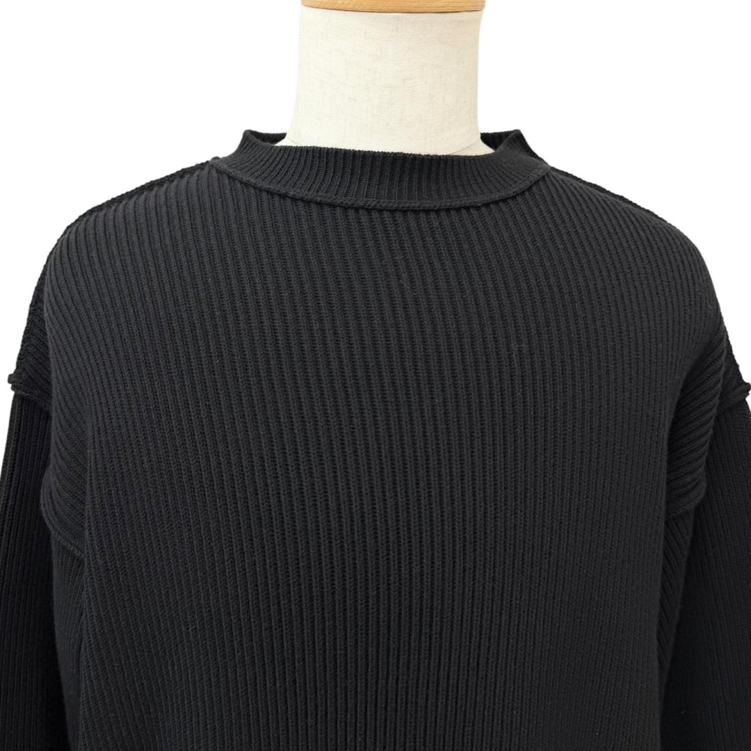Great BALENCIAGA sweater Ribbed black cotton mens XS 812125