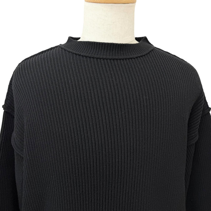 Great BALENCIAGA sweater Ribbed black cotton mens XS 812125