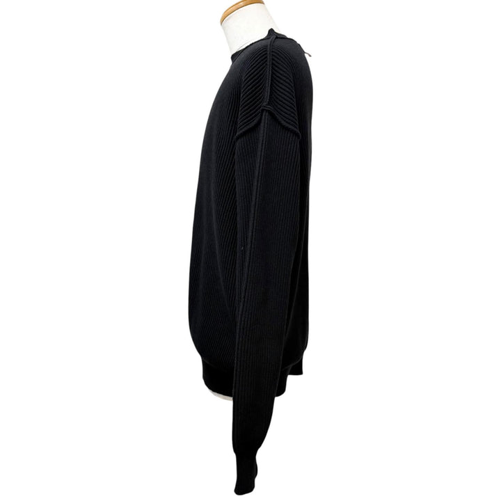 Great BALENCIAGA sweater Ribbed black cotton mens XS 812125
