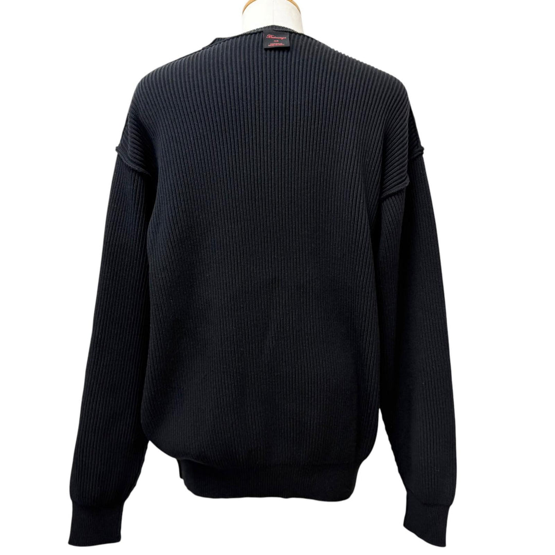 Great BALENCIAGA sweater Ribbed black cotton mens XS 812125