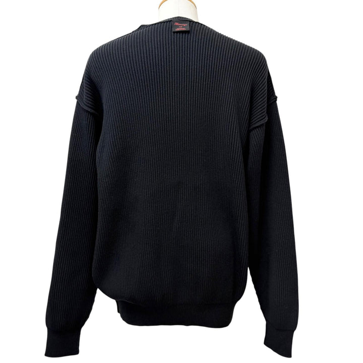 Great BALENCIAGA sweater Ribbed black cotton mens XS 812125