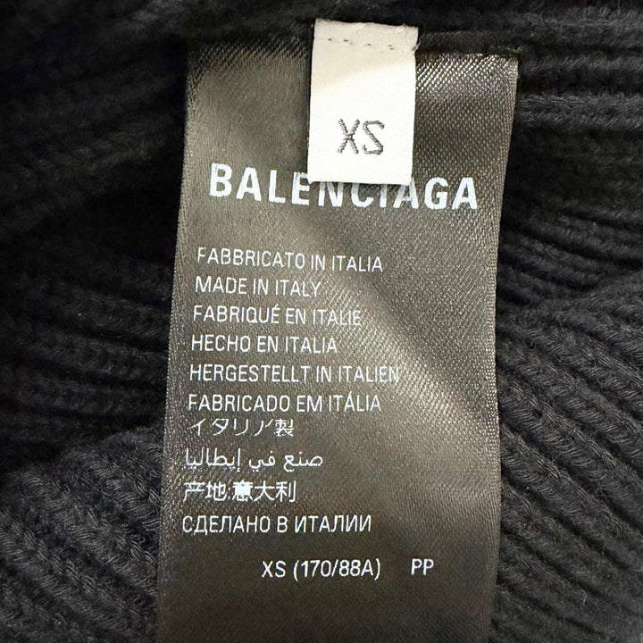 Great BALENCIAGA sweater Ribbed black cotton mens XS 812125