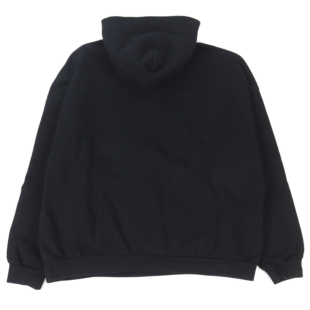 Great BALENCIAGA hoodie Distressed college logo print black cotton mens 2 674986