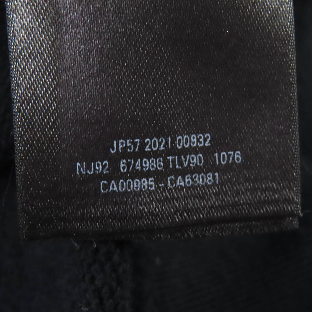 Great BALENCIAGA hoodie Distressed college logo print black cotton mens 2 674986