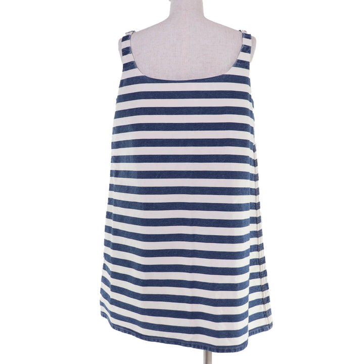 Excellent PRADA one piece Triangle logo organic cotton denim sleeveless top 40