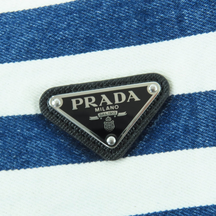 Excellent PRADA one piece Triangle logo organic cotton denim sleeveless top 40