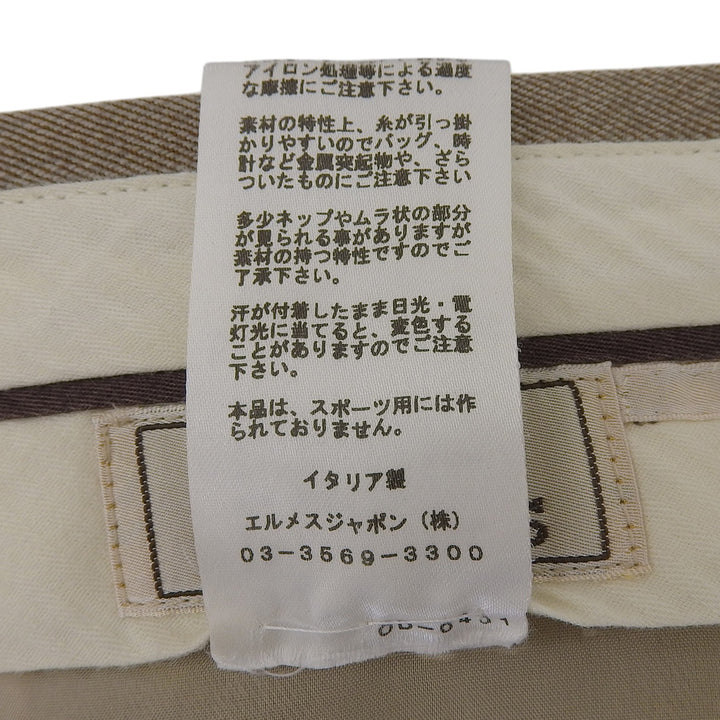 Excellent HERMES slacks beige wool mens 54 PN382