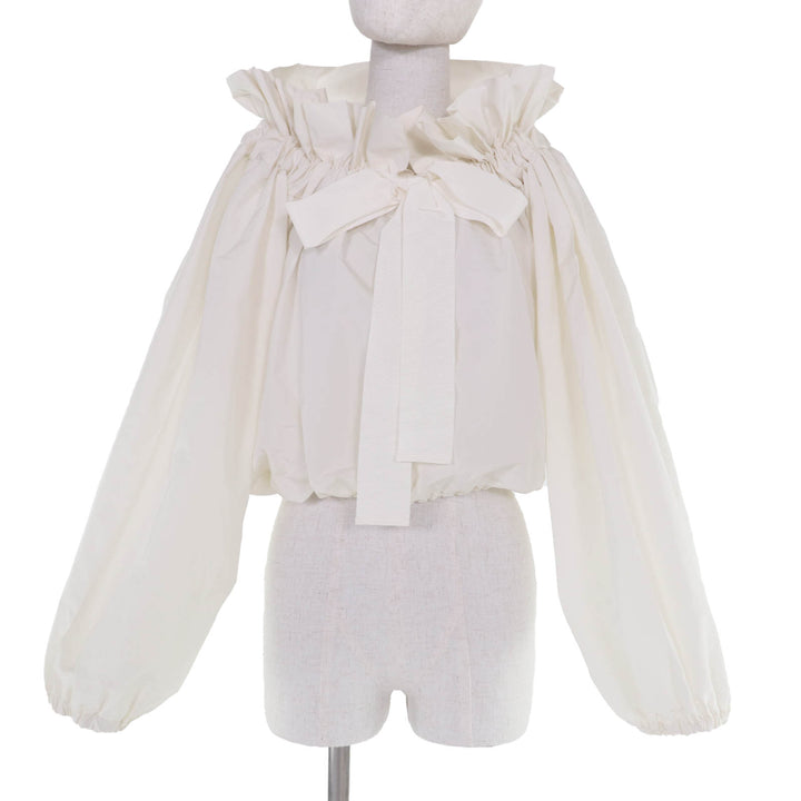 Excellent PATOU tops Organic cotton drawstring puff sleeves 34 TO0320011007W