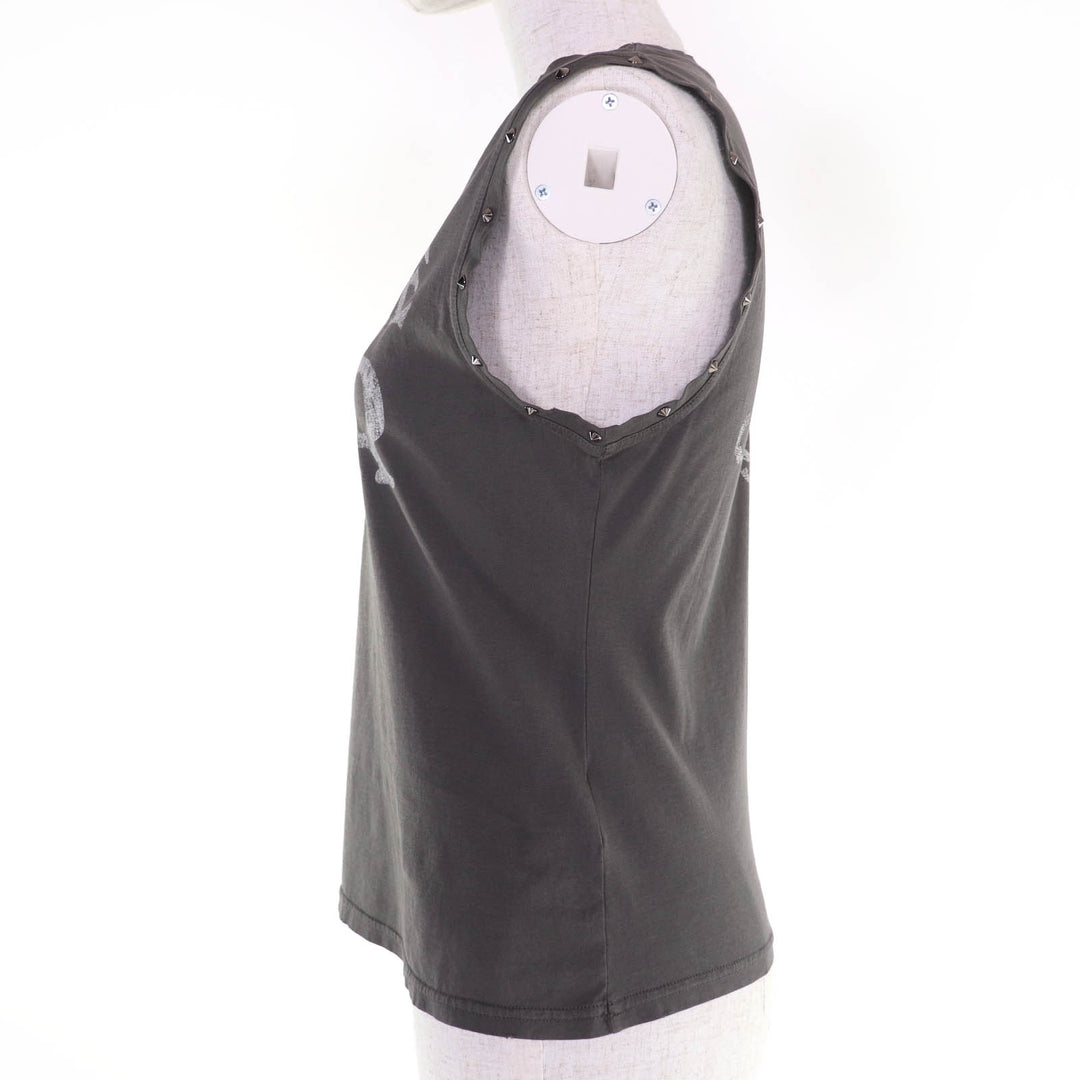 Excellent Christian Dior Tank top J'Adore Dior Distressed cotton jersey gray