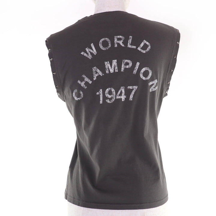 Excellent Christian Dior Tank top J'Adore Dior Distressed cotton jersey gray