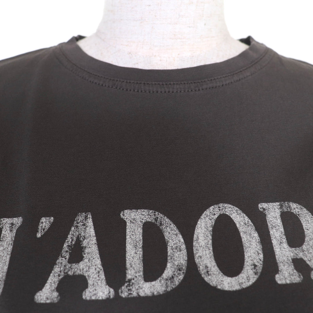 Excellent Christian Dior Tank top J'Adore Dior Distressed cotton jersey gray