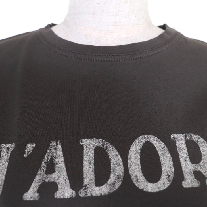Excellent Christian Dior Tank top J'Adore Dior Distressed cotton jersey gray