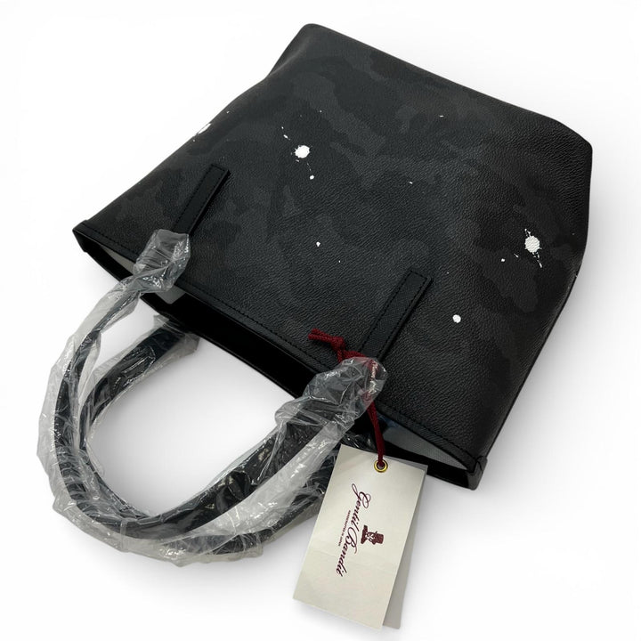 Pristine GENTIL BANDIT Handbag Splash Paint Black Camo black leather Women