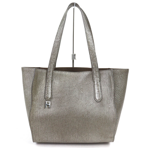 Great HIROFU Tote Bag Nuvola Logo Metal Shrink Leather Dark gray leather Women