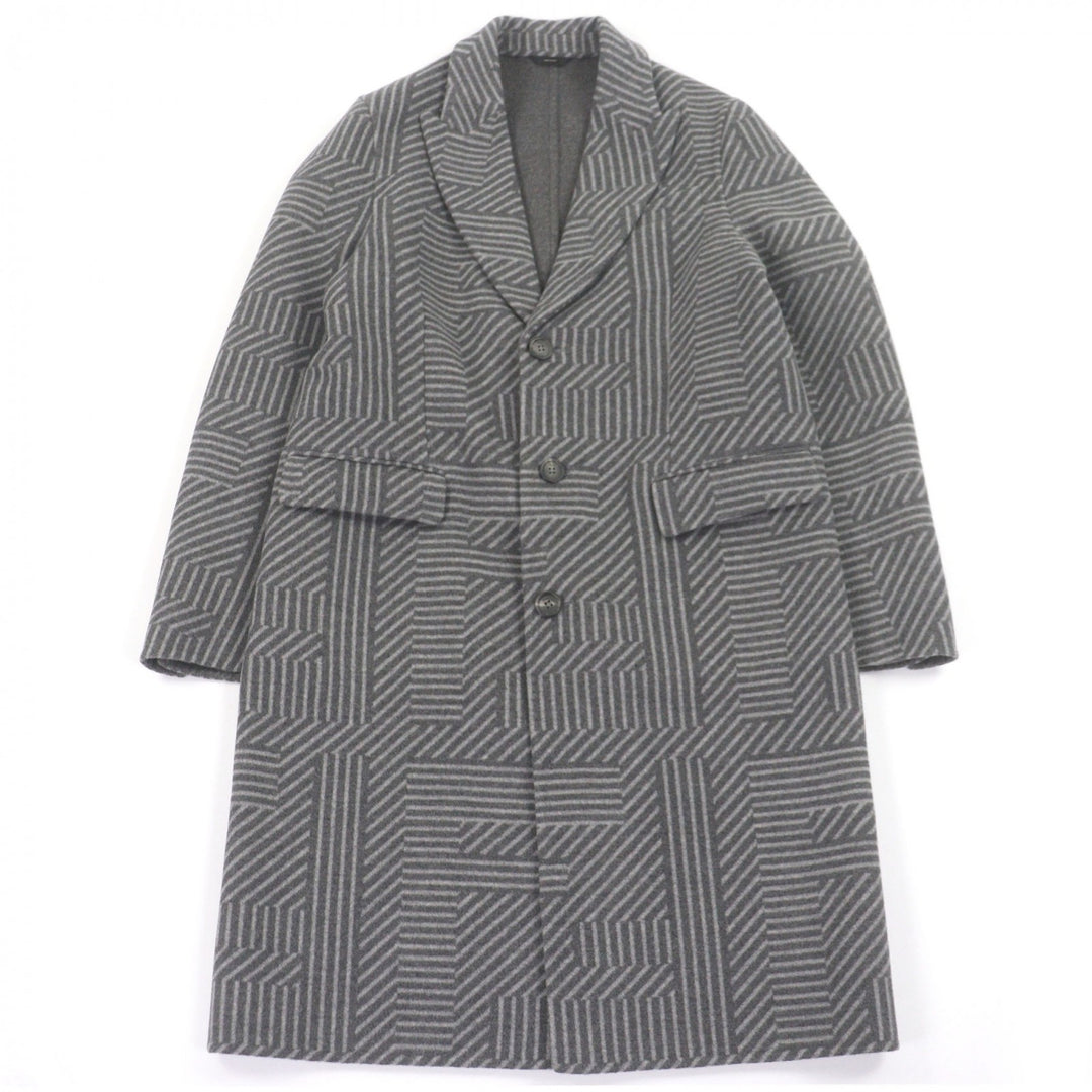 Excellent FENDI Chester coat Overall handle gray wool mens 46 FF0770