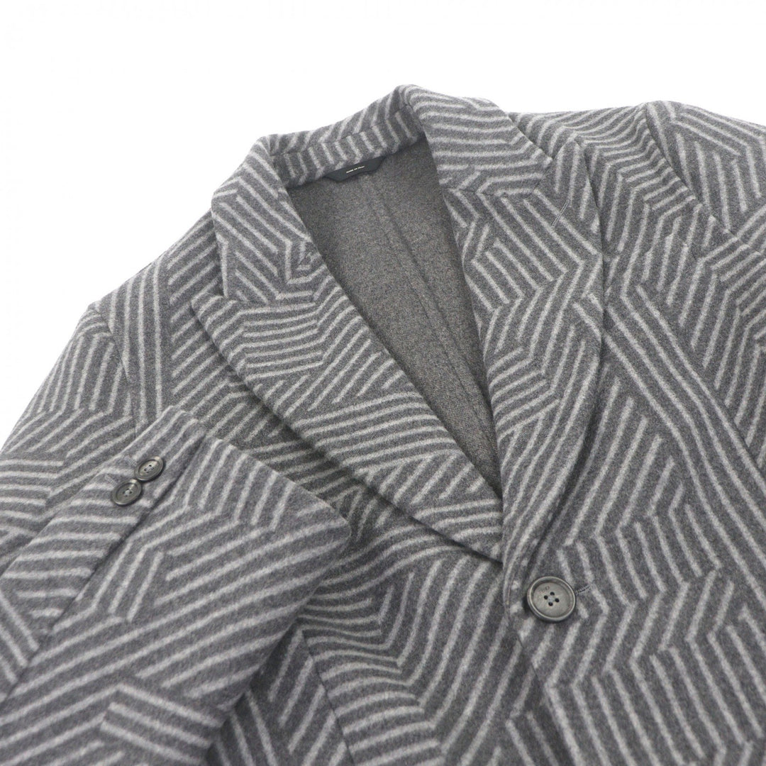 Excellent FENDI Chester coat Overall handle gray wool mens 46 FF0770