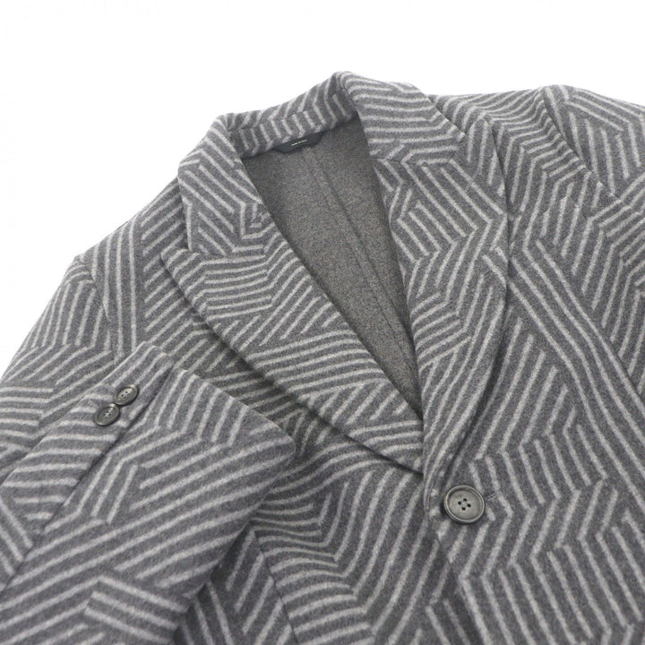 Excellent FENDI Chester coat Overall handle gray wool mens 46 FF0770
