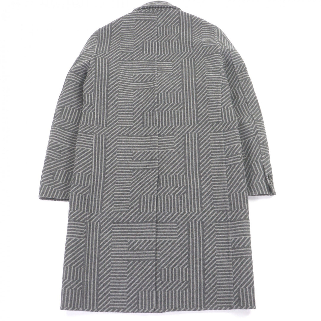 Excellent FENDI Chester coat Overall handle gray wool mens 46 FF0770