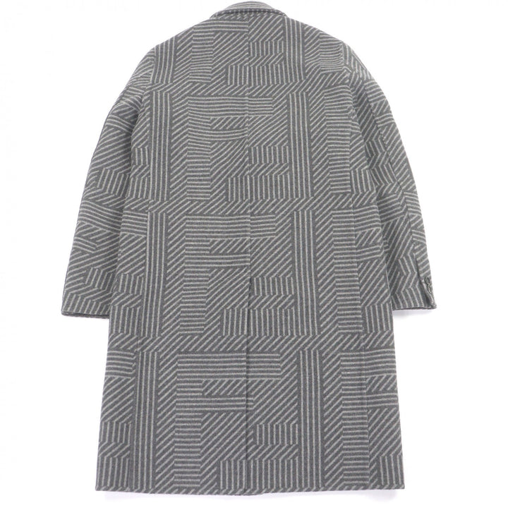 Excellent FENDI Chester coat Overall handle gray wool mens 46 FF0770