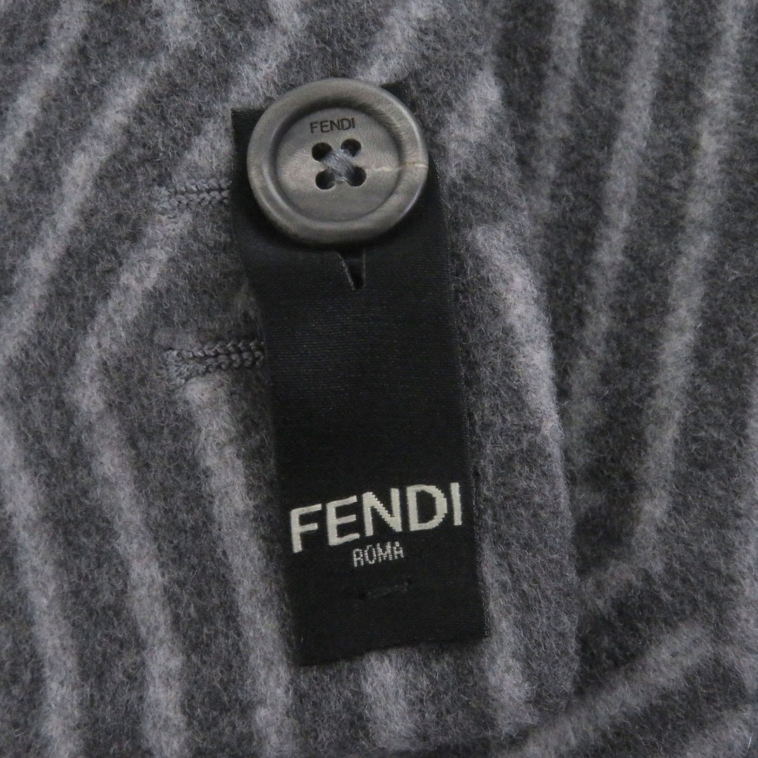 Excellent FENDI Chester coat Overall handle gray wool mens 46 FF0770