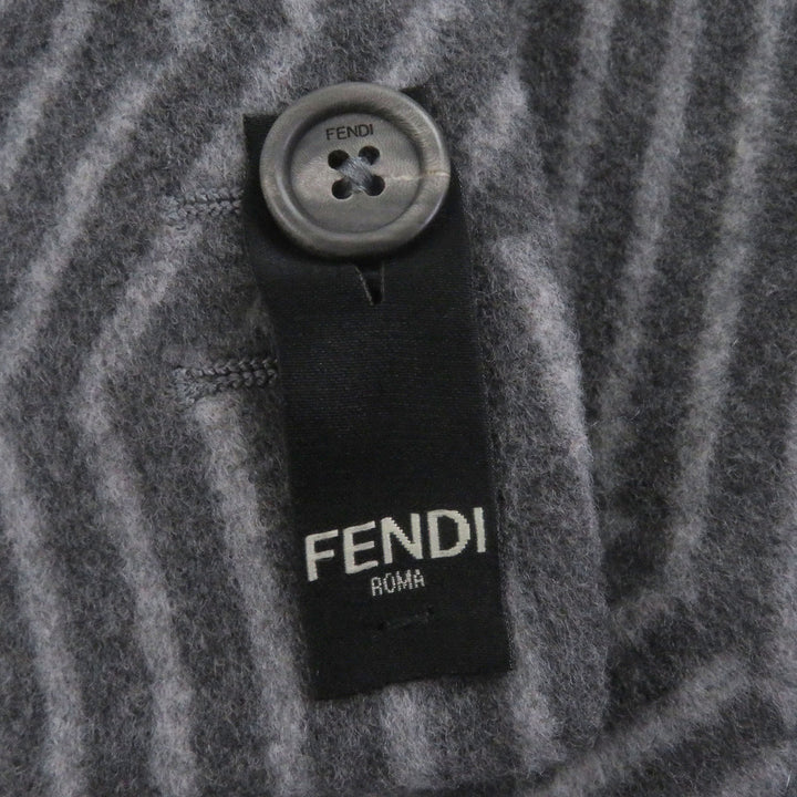 Excellent FENDI Chester coat Overall handle gray wool mens 46 FF0770