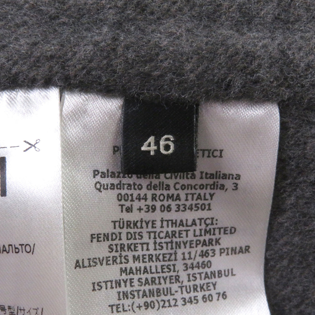 Excellent FENDI Chester coat Overall handle gray wool mens 46 FF0770