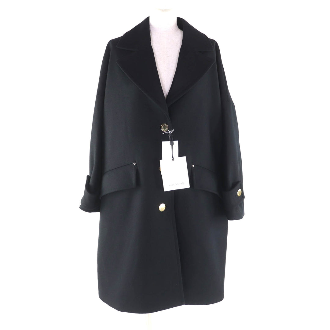 Pristine Mackintosh coat HUMBIE CHESTER COCOON black wool Women 8 L242MO1149FM2K