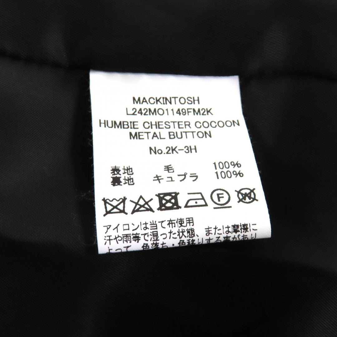 Pristine Mackintosh coat HUMBIE CHESTER COCOON black wool Women 8 L242MO1149FM2K
