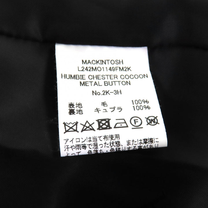 Pristine Mackintosh coat HUMBIE CHESTER COCOON black wool Women 8 L242MO1149FM2K