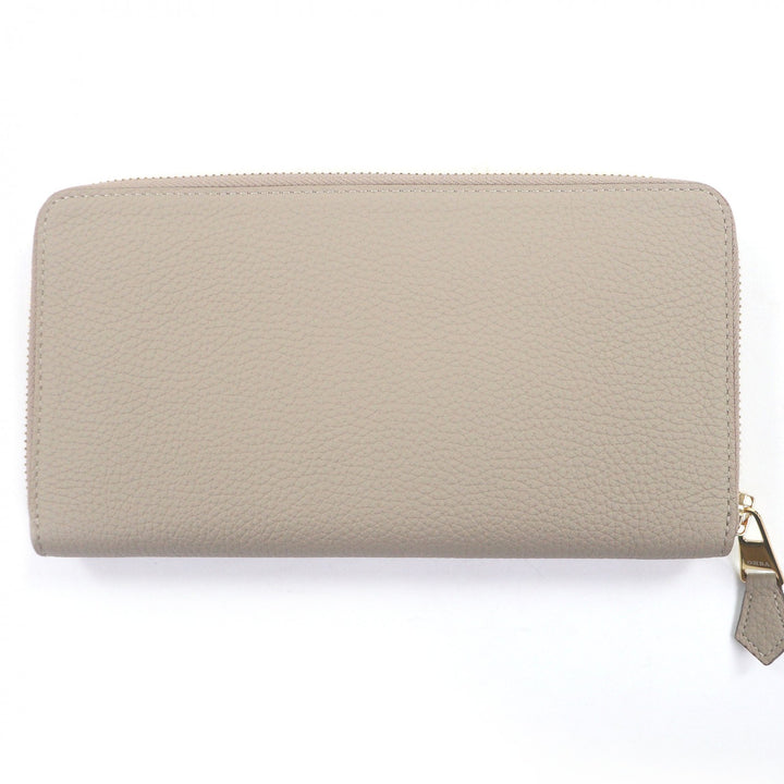 Pristine 大峡製鞄 Purse Pocket Book Round Zip Long Wallet Light gray