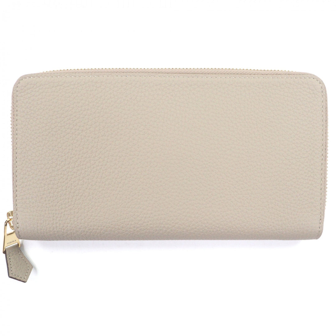 Pristine 大峡製鞄 Purse Pocket Book Round Zip Long Wallet Light gray