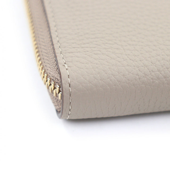 Pristine 大峡製鞄 Purse Pocket Book Round Zip Long Wallet Light gray