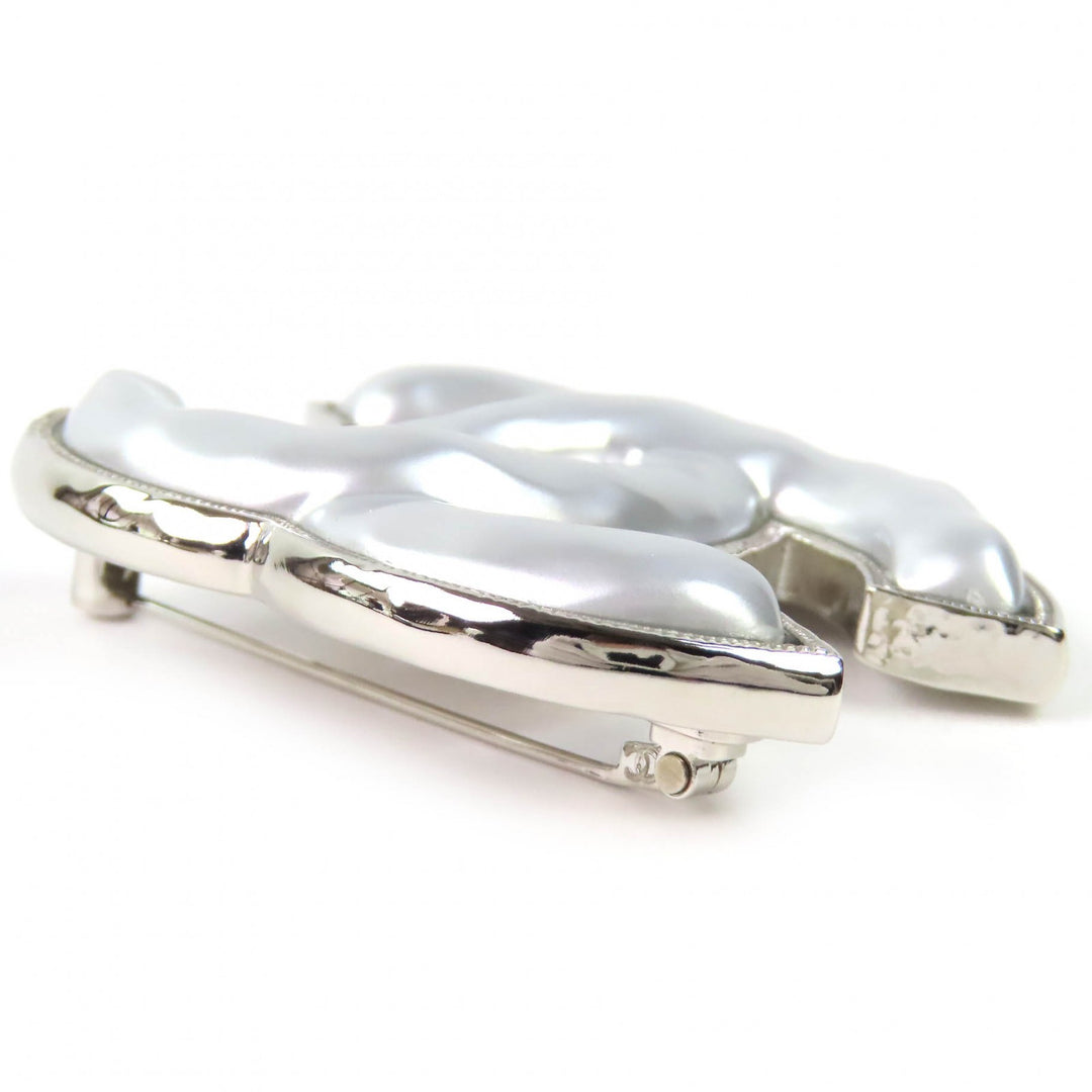 Excellent CHANEL Brooch COCO Mark Silver Women B25C