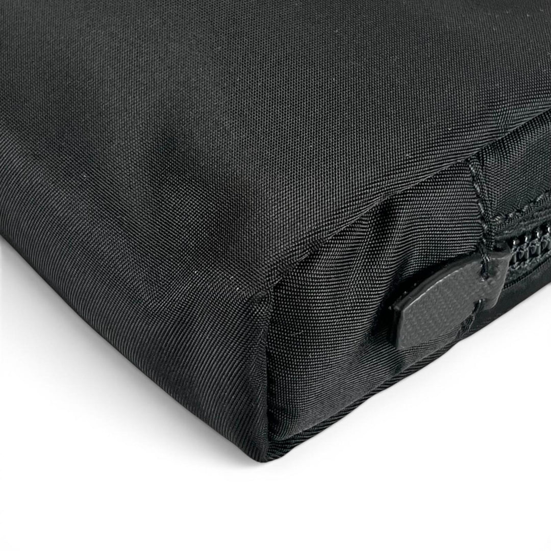 Excellent PRADA Pouch Re-Nylon Triangle Logo Cosmetic Pouch black Nylon Women