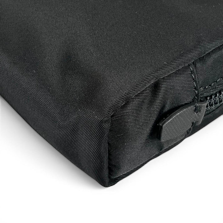 Excellent PRADA Pouch Re-Nylon Triangle Logo Cosmetic Pouch black Nylon Women
