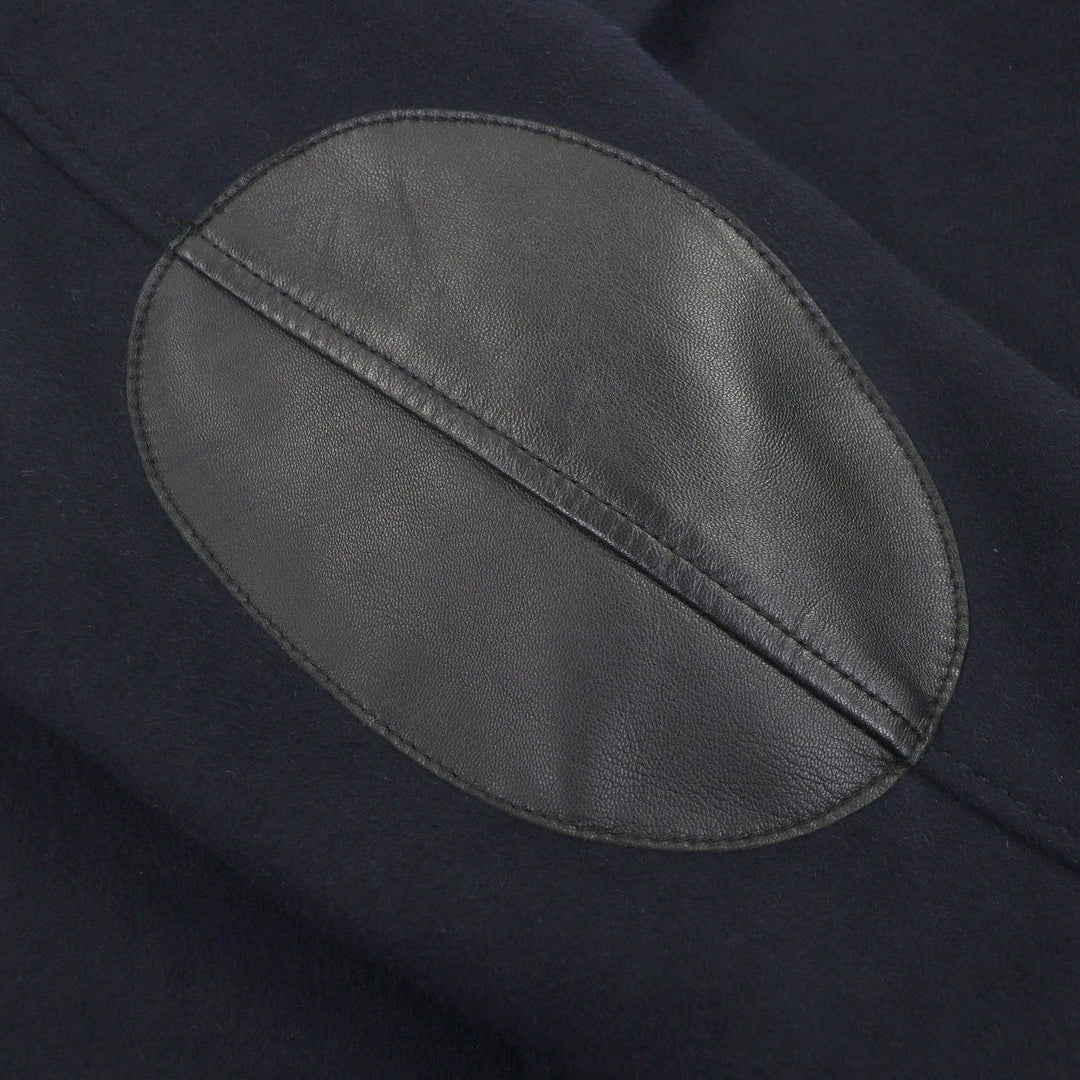 Great COACH Chester coat Leather elbow patches Navy hair mens M 33826