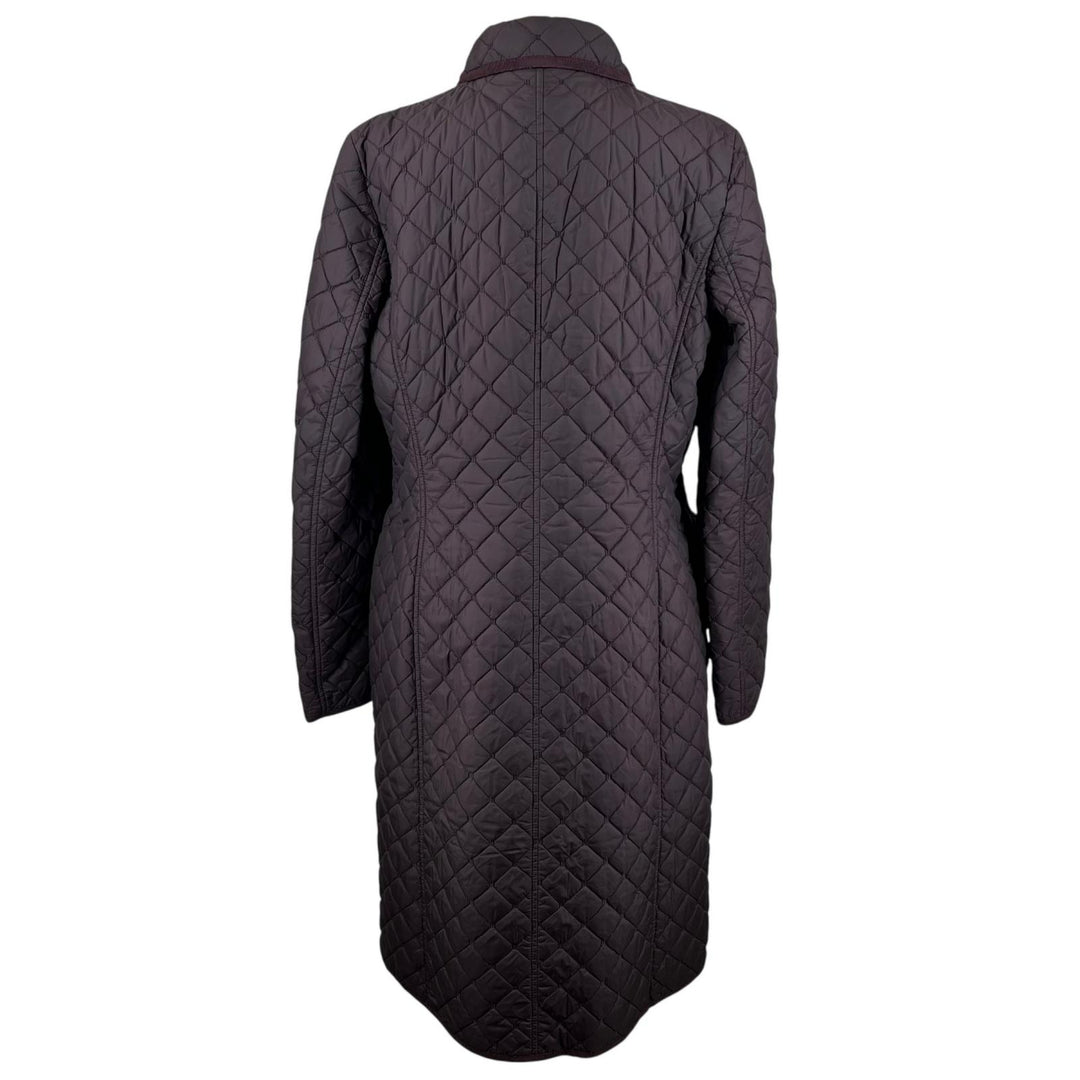 Great Salvatore Ferragamo coat Leopard print quilted lining purple Nylon 46