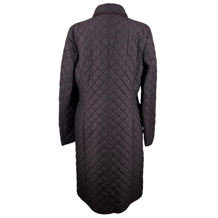 Great Salvatore Ferragamo coat Leopard print quilted lining purple Nylon 46