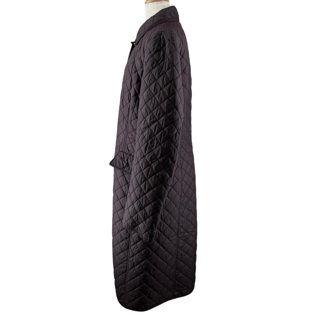 Great Salvatore Ferragamo coat Leopard print quilted lining purple Nylon 46
