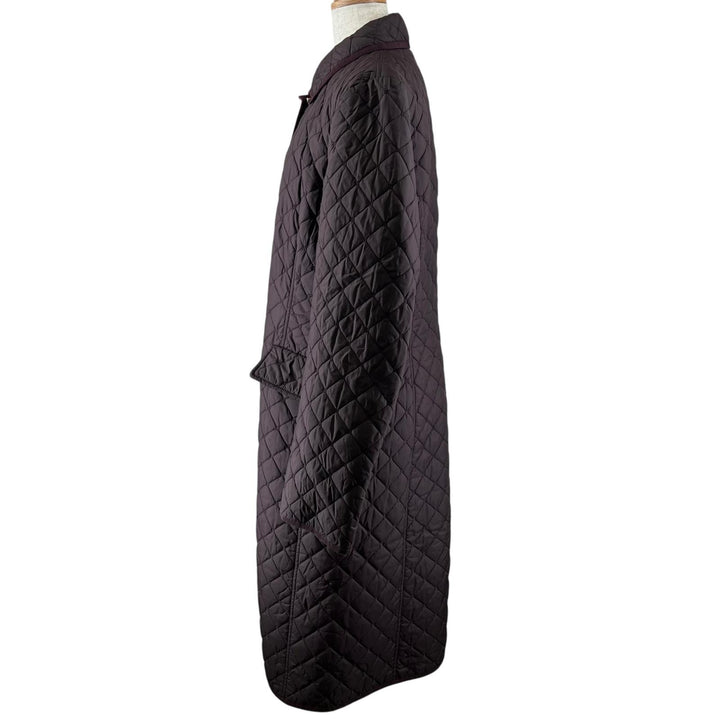 Great Salvatore Ferragamo coat Leopard print quilted lining purple Nylon 46