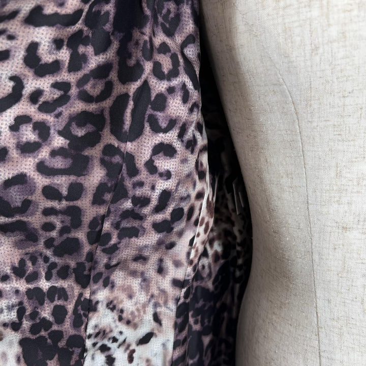 Great Salvatore Ferragamo coat Leopard print quilted lining purple Nylon 46