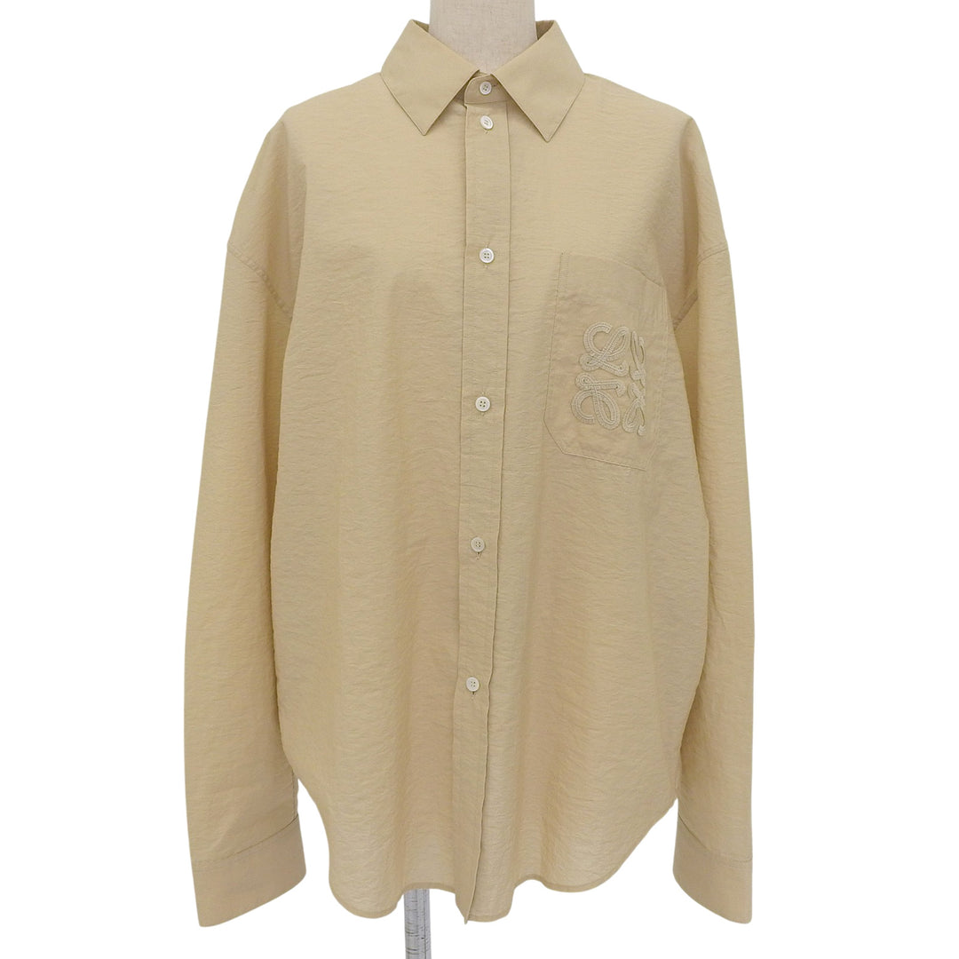 Excellent LOEWE×Paulas Ibiza Long sleeve shirt beige cotton mens 38 H616Y05X79